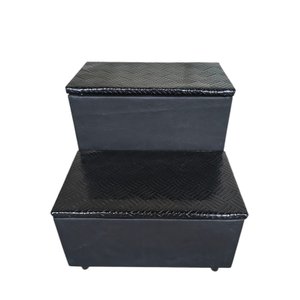 Escada Escadinha Auxiliar 2 Degraus Antiderrapante para Maca Reforçada Estética e Beleza - Preta