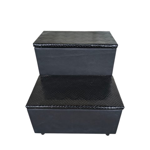 Escada Escadinha Auxiliar 2 Degraus Antiderrapante para Maca Reforçada Estética e Beleza - Preta