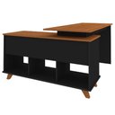 Ver mais imagens de Mesa para Escritório Home Office Escrivaninha Gold A02 Freijó Preto - Lyam Decor