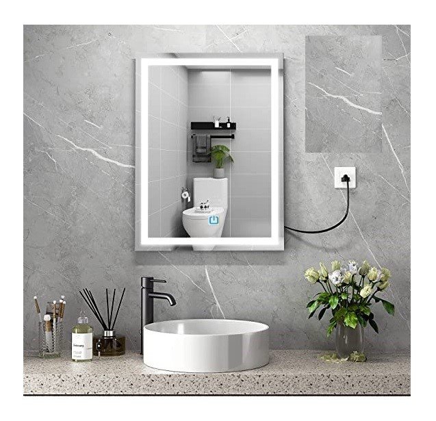 Ver imagem 4 de Espelho Jateado Iluminado com Led Frio e Touch 80x50cm Vertical