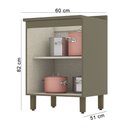 Ver imagem 2 de Balcão de Cozinha 02 Portas 60cm c/ Tampo Connect Duna Cristal Henn