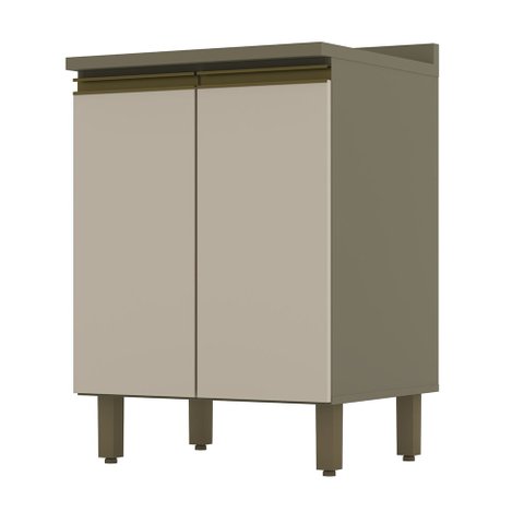 Balcão de Cozinha 02 Portas 60cm c/ Tampo Connect Duna Cristal Henn