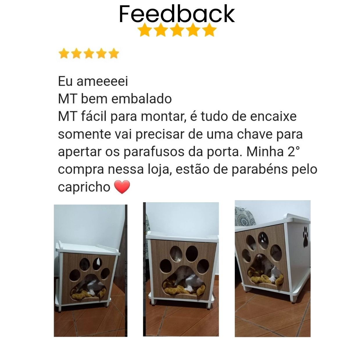 Mesa Cabeceira Pet Cachorro Mdf Pata - 6