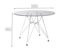Ver imagem 2 de Mesa Eiffel Redonda 110cm Tampo De Vidro Com Base De Ferro Branco