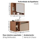 Ver imagem 3 de Gabinete Banheiro Espelheira e Cuba Branca Delta Fendi Freijo Bechara