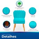 Ver imagem 3 de Cadeira Pétala para Sala de Jantar Confortável e Reforçada Suede