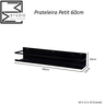 Prateleira Petit 60cm Cozinha Industrial Quarto Sala Studio Metal Madeira Preto - 6