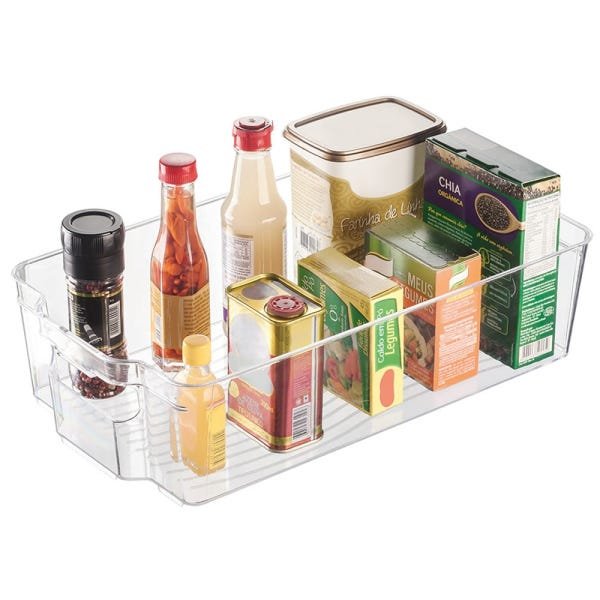 Cesta Multiuso Acrílico Grande 37x21 Cozinha Banheiro Quarto - 1