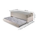 Ver imagem 2 de Bicama Box Solteiro Linho 96x203x28 cm com Colchão Airtech Ortobom Molas Ensacadas
