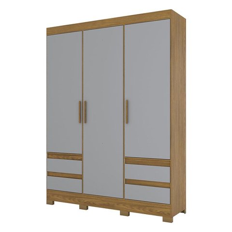 Guarda Roupa Casal Lema Nature Cinza – Briz Móveis