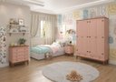 Ver imagem 5 de Guarda Roupa Solteiro Madeira Maciça Rústico 4 Portas 2 Gavetas Rosa - Apaixone & Decore