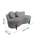 Ver mais imagens de Namoradeira Sofá Feijão Lounge 120cm Orgânica Linho Cinza