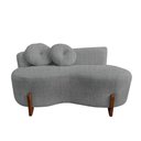 Ver imagem 4 de Namoradeira Sofá Feijão Lounge 120cm Orgânica Linho Cinza