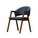 Ver imagem 1 de Cadeira de Jantar Estofada Essencial Base Madeira Maciça Veludo:azul Marinho