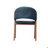 Cadeira de Jantar Estofada Essencial Base Madeira Maciça Veludo:azul Marinho - 4