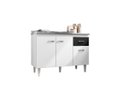 Ver imagem 1 de Balcão Gabinete para Cozinha Gabriela 120cm 3 Portas 1 Gaveta:branco/preto