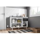 Ver imagem 3 de Balcão Gabinete para Cozinha Gabriela 120cm 3 Portas 1 Gaveta:branco/preto