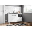 Ver imagem 2 de Balcão Gabinete para Cozinha Gabriela 120cm 3 Portas 1 Gaveta:branco/preto