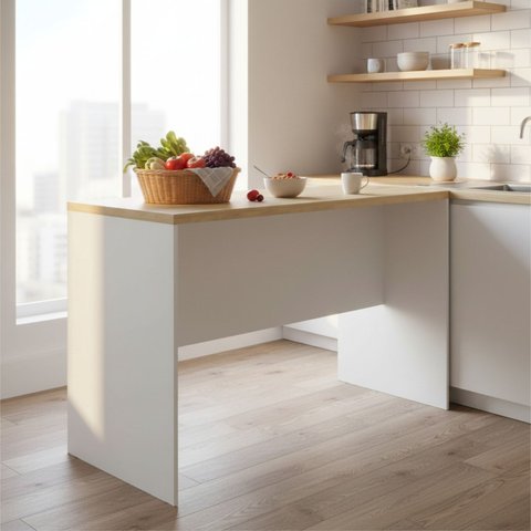 Bancada Gourmet para Cozinha 222cm 100% Mdf Phoenix Móvel na Caixa
