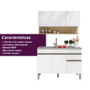 Ver imagem 6 de Kit Balcão de Pia sem Tampo e Aereo 120 Cm 6 Portas 1 Gaveta Line - Supremo/supremo/cp-freijó