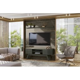 Home Theater Laguna com Painel Para TV até 65 Polegadas Jade Oliva - Madetec - 4 Home Theater Laguna com Painel Para TV até 65 Polegadas Jade Oliva - Madetec - 4