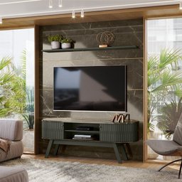 Home Theater Laguna com Painel Para TV até 65 Polegadas Jade Oliva - Madetec - 1 Home Theater Laguna com Painel Para TV até 65 Polegadas Jade Oliva - Madetec - 1