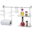 Ver imagem 2 de Kit Cozinha Suspensa Porta Rolos Prateleira Dupla Temperos