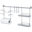 Ver imagem 1 de Kit Cozinha Suspensa Porta Rolos Prateleira Dupla Temperos