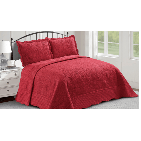 Kit Colcha Classic Border Queen Malbec 3 pçs 2,40m x 2,60m Sonhare Sultan