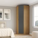 Ver imagem 1 de Guarda Roupa Modular 1 Porta Canto 45º Altezza Clean Belmax:freijó/titânio