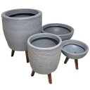 Ver imagem 3 de Kit 4 Vasos para Plantas Decoração com Tripé Madeira Cinza
