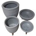 Ver imagem 5 de Kit 4 Vasos para Plantas Decoração com Tripé Madeira Cinza