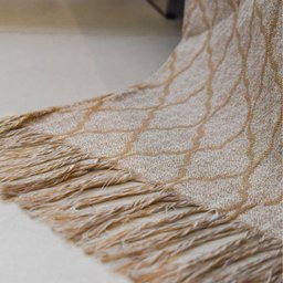 Xale para Sofá Manta 1,60x1,40M Jacquard Roma Bege Decorativo - 3
