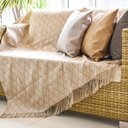 Ver imagem 1 de Xale para Sofá Manta 1,60x1,40M Jacquard Roma Bege Decorativo