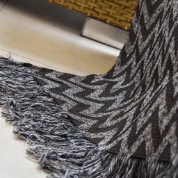 Xale para Sofá Manta 2,10x1,40M Jacquard Paris Preto Decorativo - 3