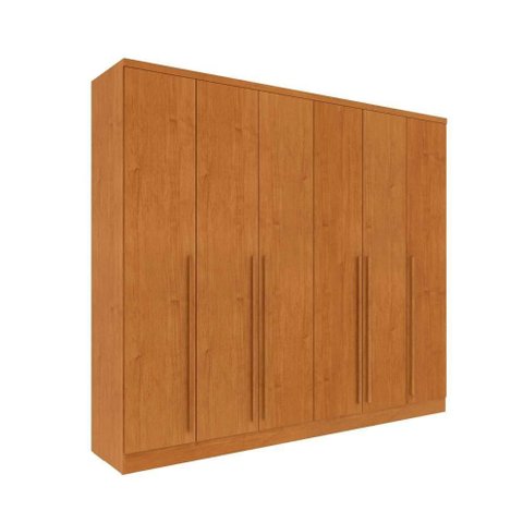 Guarda Roupa Casal Sevilla 6 Portas de Bater 8 Gavetas MDP Cinamomo
