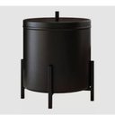 Ver imagem 2 de Lixeira De Banheiro/cozinha Level Preta Metal Decorativa