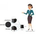 Ver imagem 3 de Lixeira De Banheiro/cozinha Level Preta Metal Decorativa