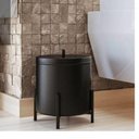 Ver imagem 1 de Lixeira De Banheiro/cozinha Level Preta Metal Decorativa