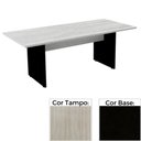 Ver imagem 1 de Mesa de Reunião Retangular 260 x 120 cm Pé Painel PE25 em MDP Cor Noce Naturalle Base Branca