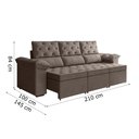 Ver imagem 3 de Sofá Retrátil York 3 Lugares 2,10m Suede