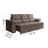 Sofá Retrátil York 3 Lugares 2,10m Suede - 3