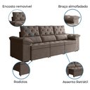 Ver imagem 4 de Sofá Retrátil York 3 Lugares 2,10m Suede