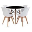 Ver imagem 1 de Conjunto Mesa Preta Eames 90cm e 4 Cadeiras Leda Branca