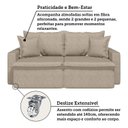 Ver imagem 7 de Sofá Cama Retrátil e Reclinável 3 Lugares Bipartido 210cm León Yescasa