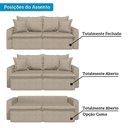 Ver imagem 5 de Sofá Cama Retrátil e Reclinável 3 Lugares Bipartido 210cm León Yescasa