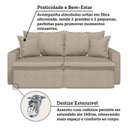 Ver imagem 7 de Sofá Cama Retrátil e Reclinável 3 Lugares Bipartido 210cm León Yescasa