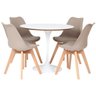 Conjunto Mesa Saarinen Branca 90cm e 4 Cadeiras Leda Fendi - 1