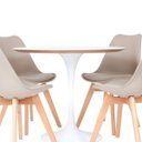 Ver imagem 3 de Conjunto Mesa Saarinen Branca 90cm e 4 Cadeiras Leda Fendi