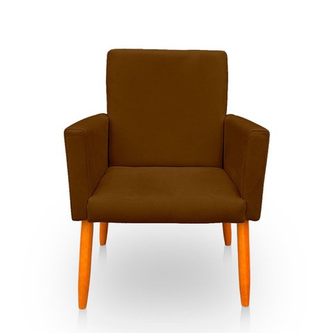 Poltrona Cadeira para Sala Confortável e Minimalista Nina Suede
